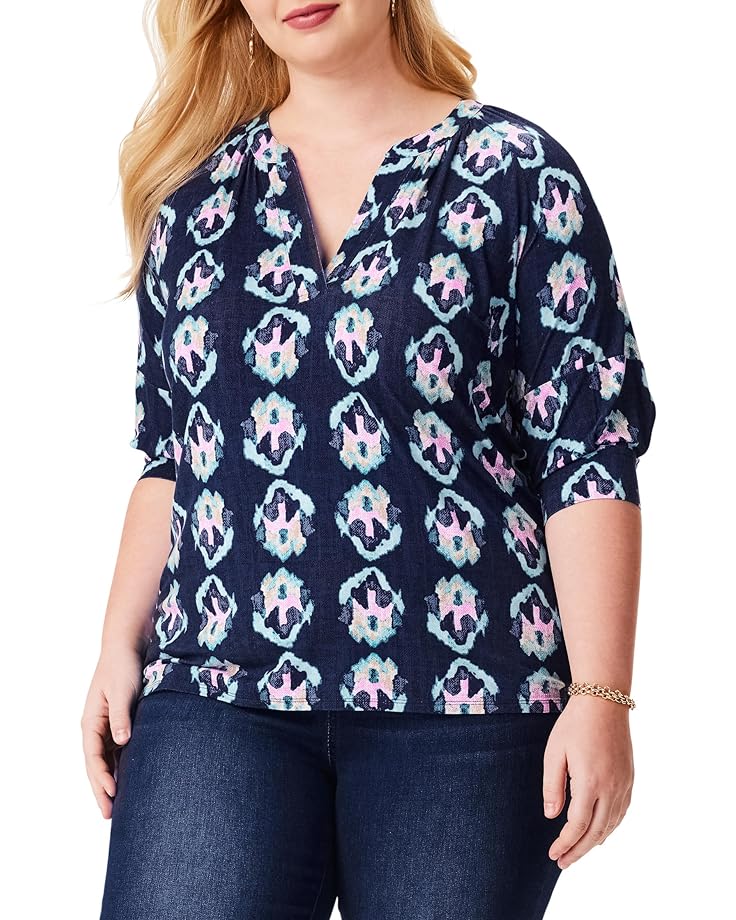 

Топ NIC+ZOE Plus Size Ocean Batik, цвет Indigo Multi