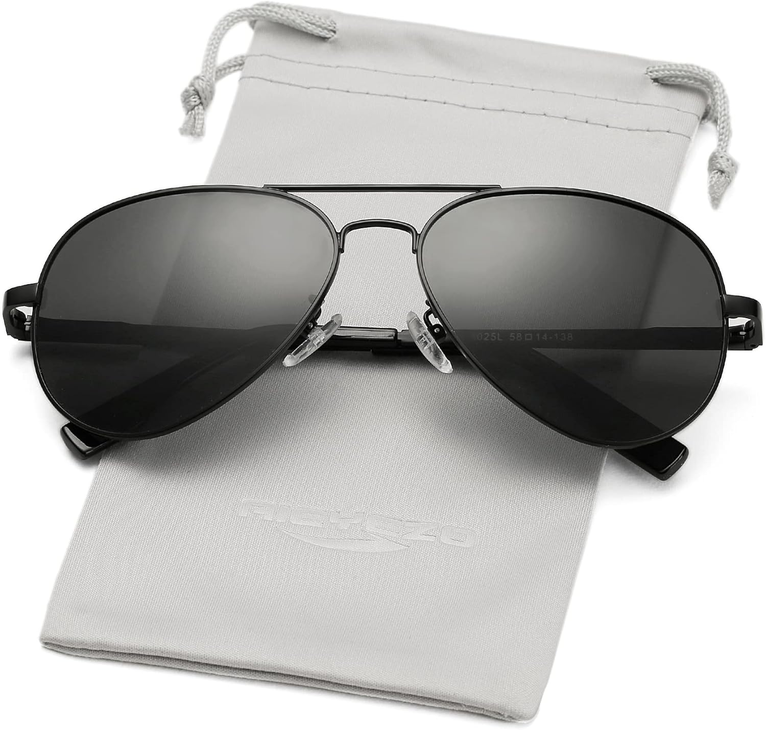 

Классические поляризованные солнцезащитные очки-авиаторы AIEYEZO для мужчин и женщин, с пружинным шарниром и металлической оправой, защита от УФ-излучения UV400, Black/Grey
