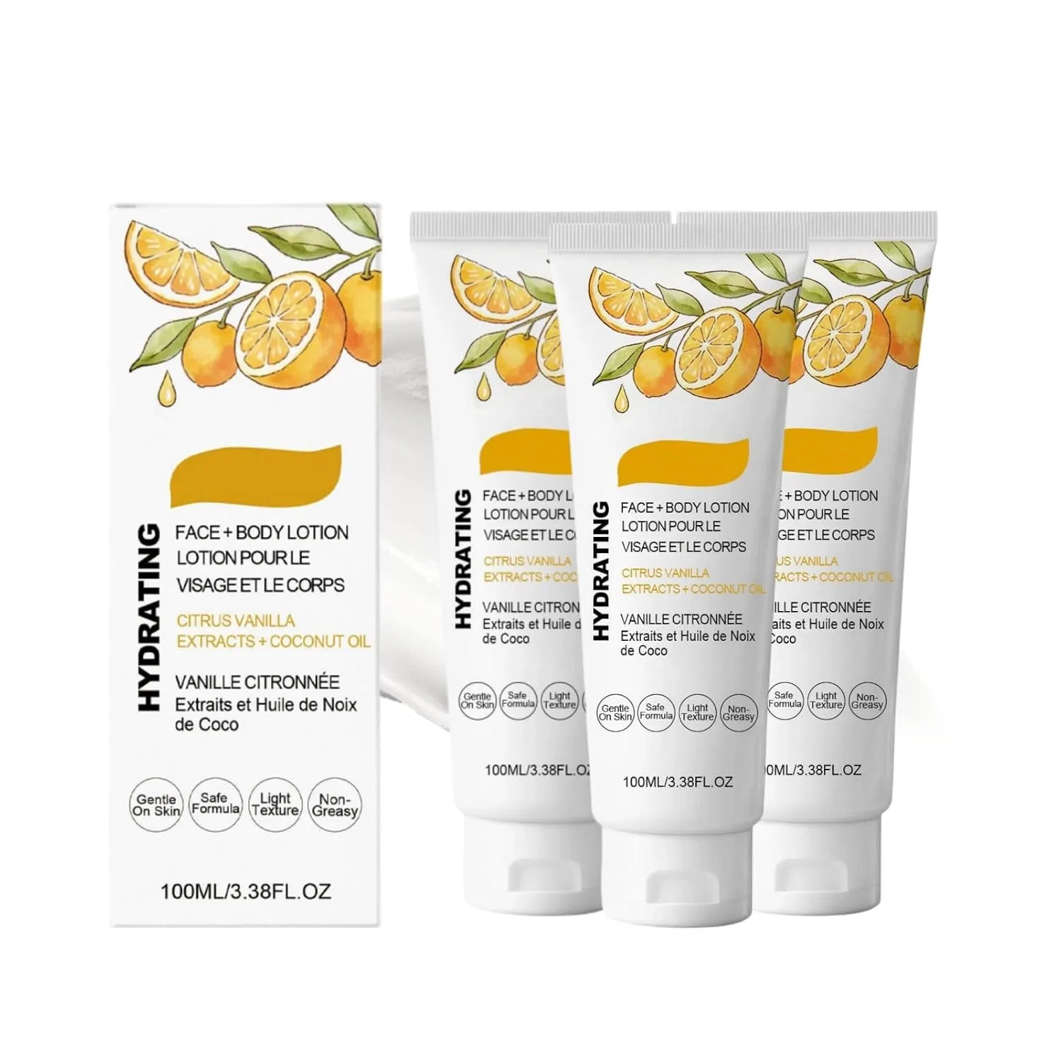Увлажняющий лосьон для лица и тела Naturals, 3 x 100 мл Radiantre, 3Pc