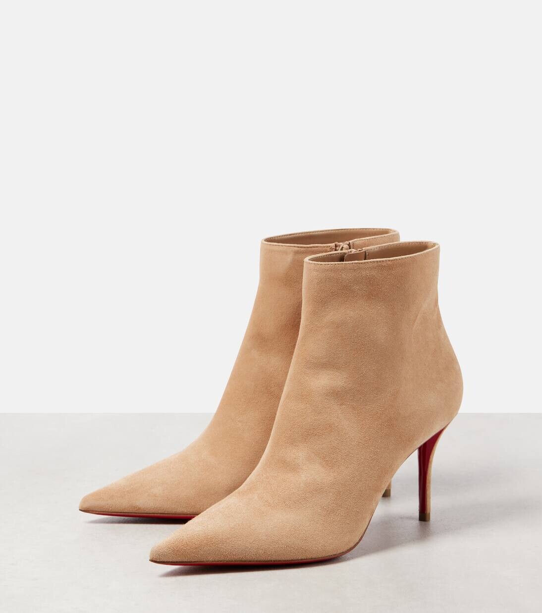 Ботильоны из замши So Apostropha 80 Christian Louboutin, цвет lionne — фото 4