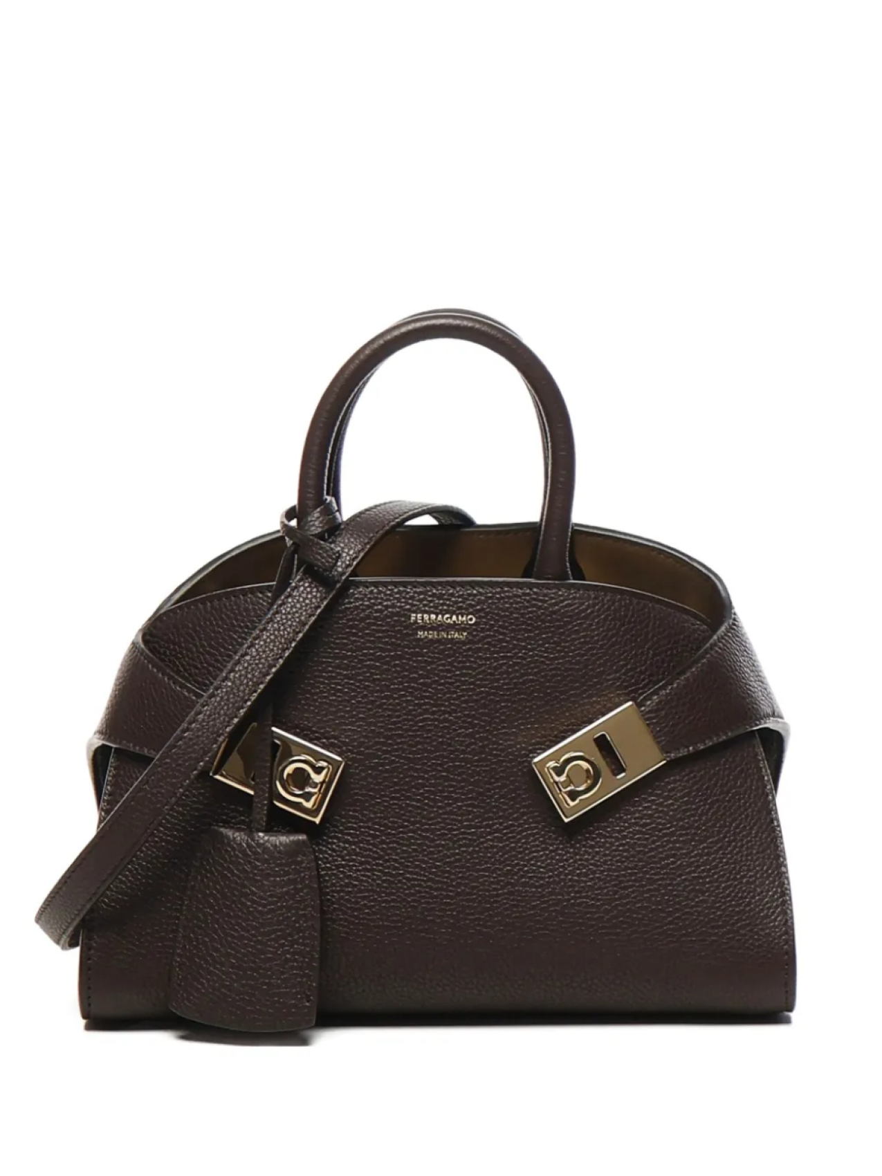 

Сумка-тоут Ferragamo mini Hug из кожи, коричневый