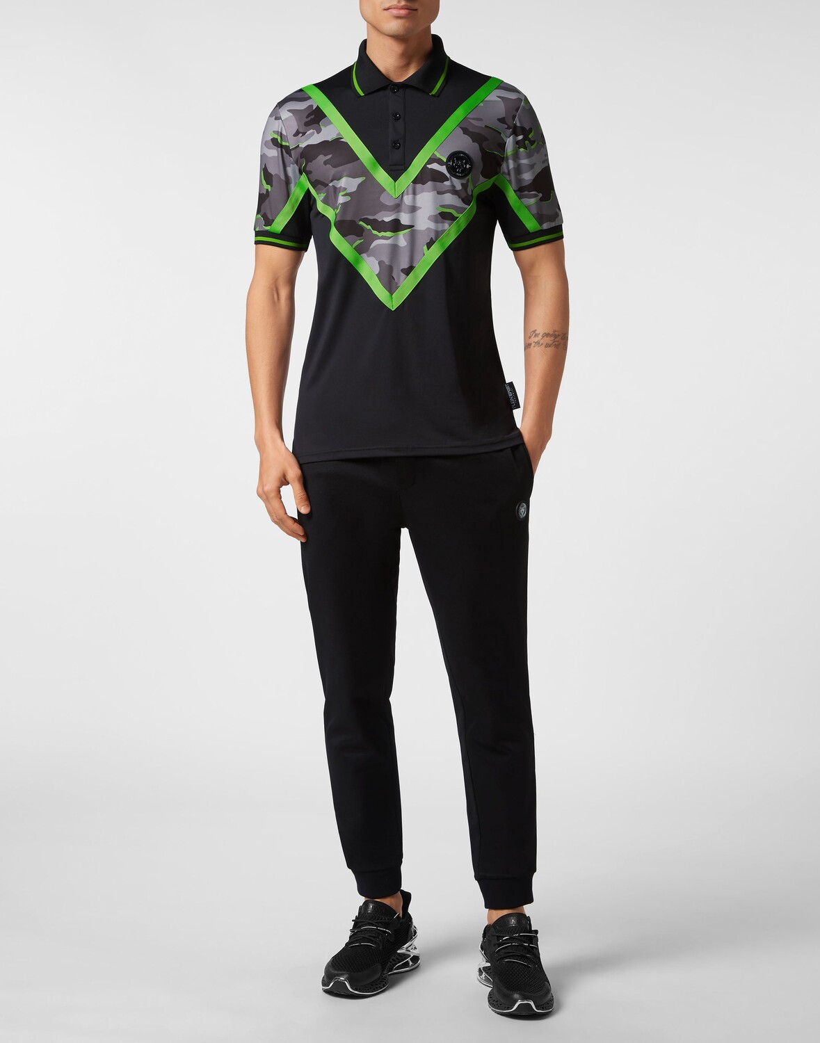 

Polo SS Neon Amazon Edition (Камуфляж) Plein Sport, цвет Black+Green Fluo