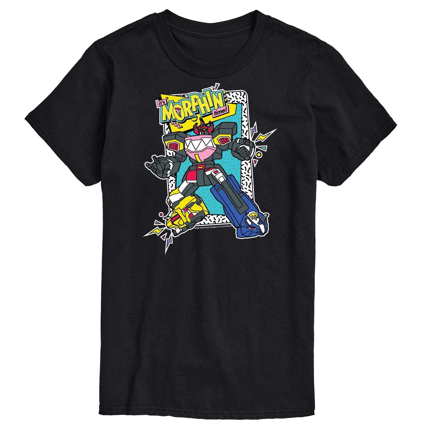 

Футболка с рисунком Big & Tall Power Rangers Morphin Time Licensed Character, черный
