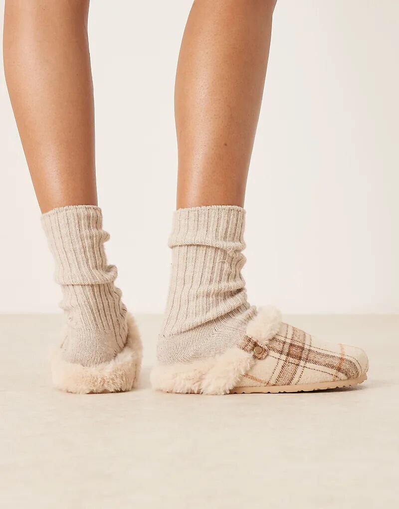 Тапочки-мюли Zabby Clog в клетку от ASOS DESIGN