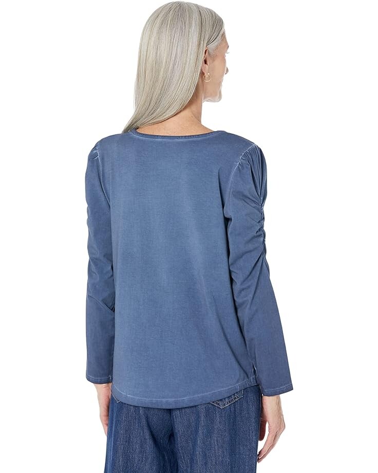 

Футболка NIC+ZOE Long Puff Sleeve Tee, цвет Parisian Blue