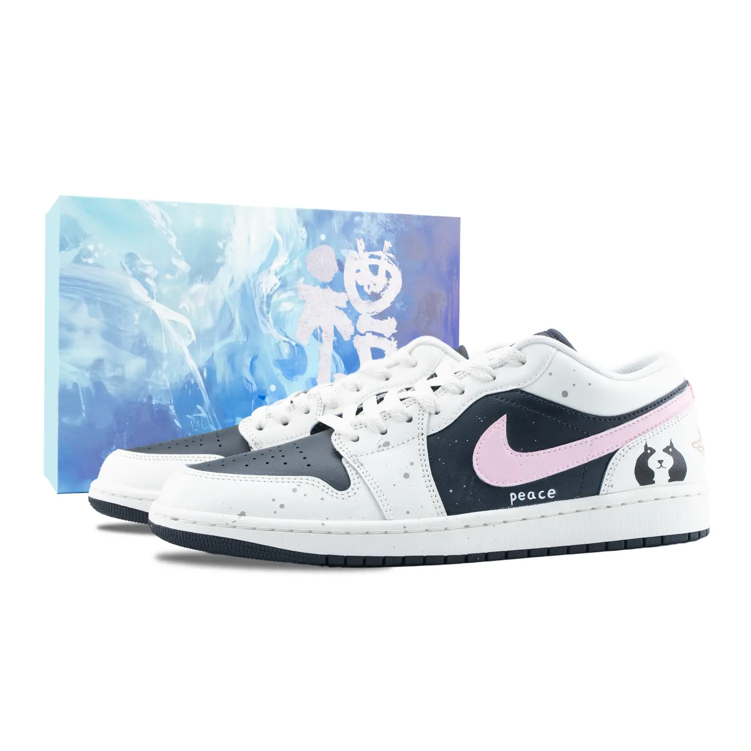 

Jordan Кроссовки Air 1 Mouldy Oolong Tea Shock Absorbers Low Top, мужские, белые, черные, розовые