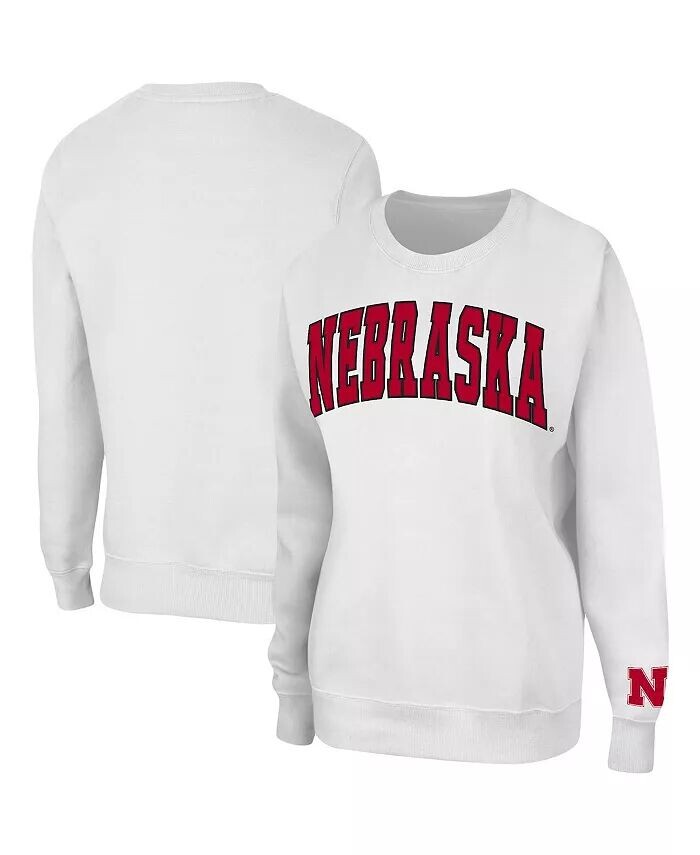 

Женский белый пуловер-свитшот Nebraska Huskers Campanile Colosseum