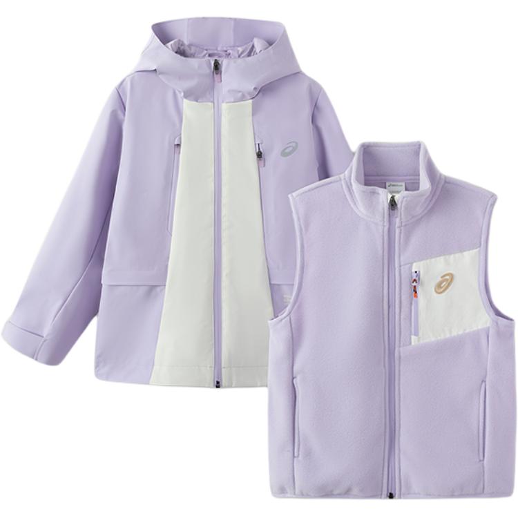 

Ветровка, повседневная молния свободный покрой спортивный костюм для детей 3-7 лет ASICS, фиолетовый