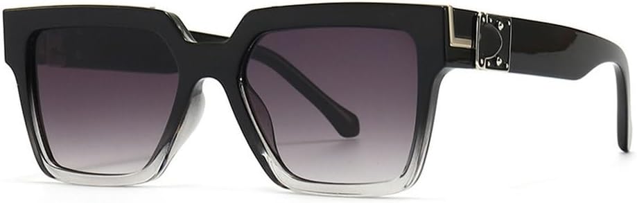 

Ретро квадратные разноцветные женские солнцезащитные очки класса люкс с градиентным зеркальным покрытием и защитой от УФ-излучения UV400, модные мужские солнцезащитные очки HYYZZC, Black Gray Gradient