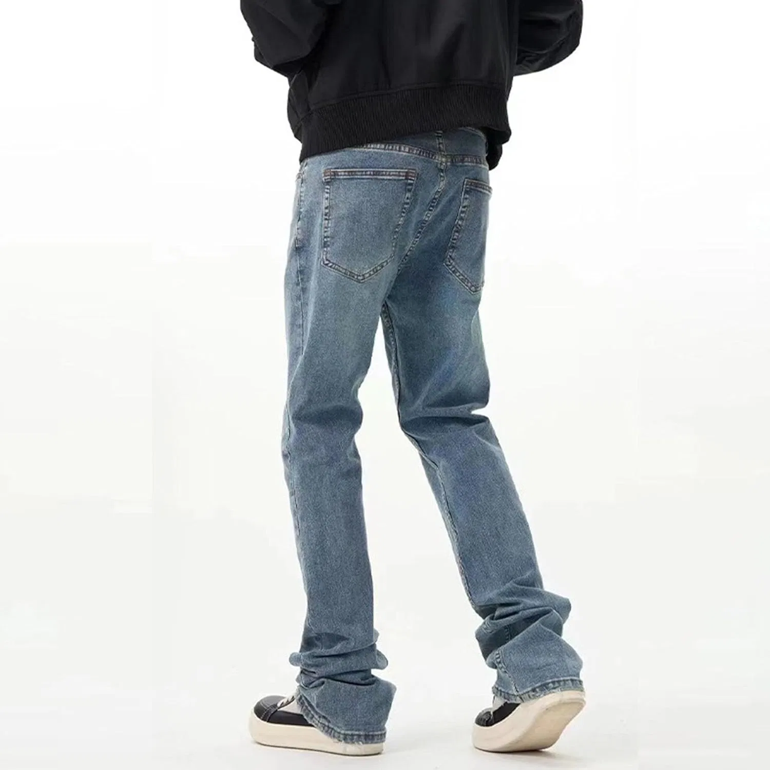 Джинсы с рваными элементами, Slim Fit, синий — фото 4