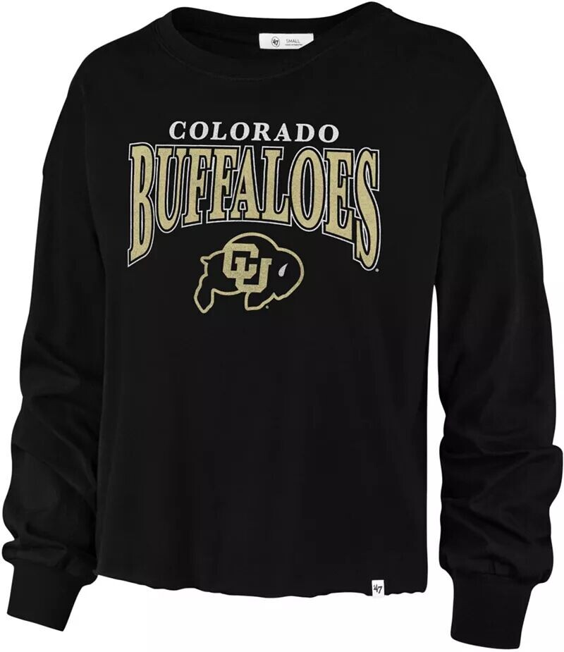 

Женская черная укороченная футболка с длинным рукавом '47 Colorado Buffaloes Parkway