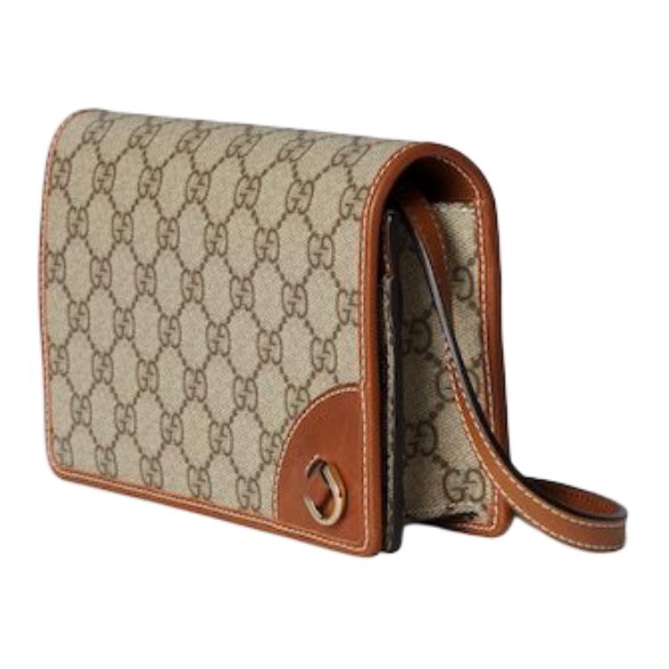 Миниатюрная наплечная сумка Gucci из лакированного полотна — фото 2