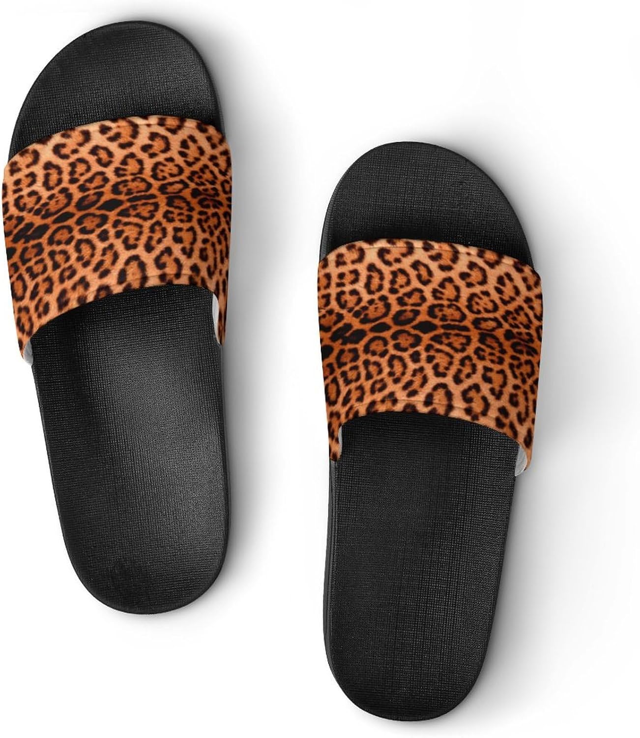

Сланцы с леопардовым принтом GUPNWQXX для мужчин и женщин, домашние, противоскользящие, открытые, легкие пляжные шлепанцы на плоской подошве, коричневый