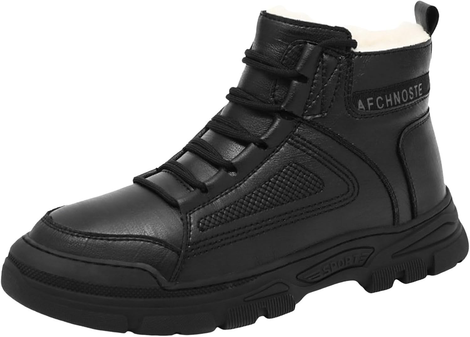 

Мужские зимние ботинки, водонепроницаемые, с теплой меховой подкладкой, ботильоны на мягкой подошве, зимние ботинки на шнуровке, обувь для холодной погоды, трекинговые ботинки Generic, черный