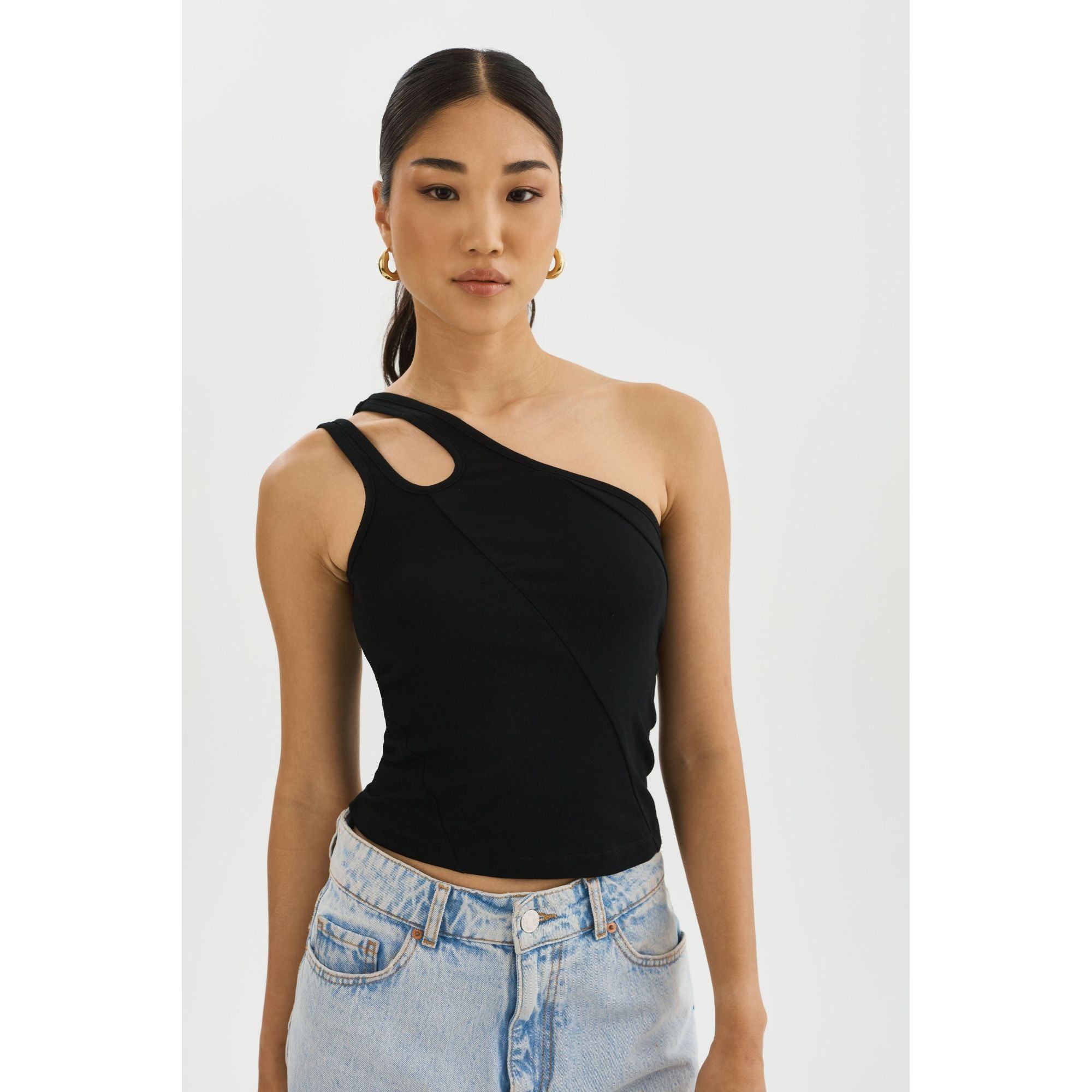 

Терра | Топ с одним плечом Lamarque, черный