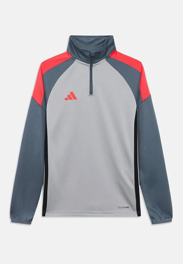 Детская футболка с длинными рукавами tiro essentials унисекс Adidas Performance, Light Onix/Onix/Semi Lucid Red