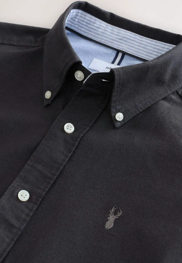 Рубашка-Оксфорд с длинными рукавами стандартного кроя Next, Charcoal Grey — фото 3