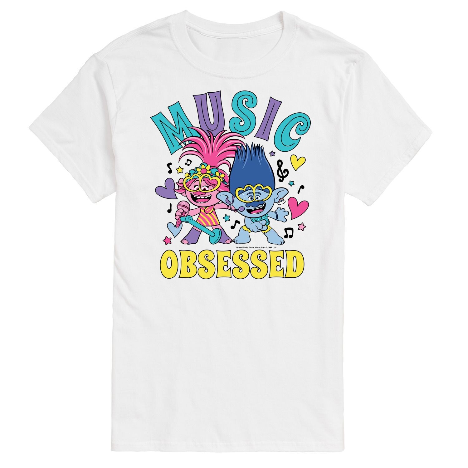 

Мужская футболка Trolls Music Music Obsessed Licensed Character