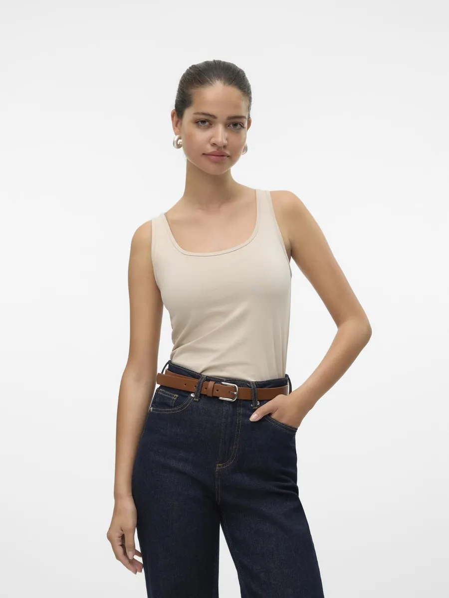

Топ-рубашка Vero Moda "VMLULU LONG TANK TOP JRS GA NOOS", цвет Pumice Stone