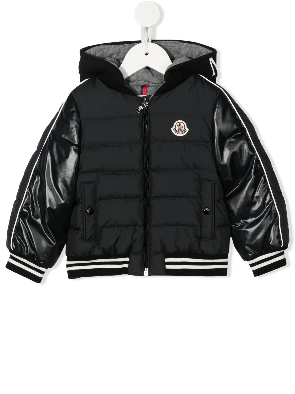 

Пуховик с капюшоном Moncler Enfant, черный