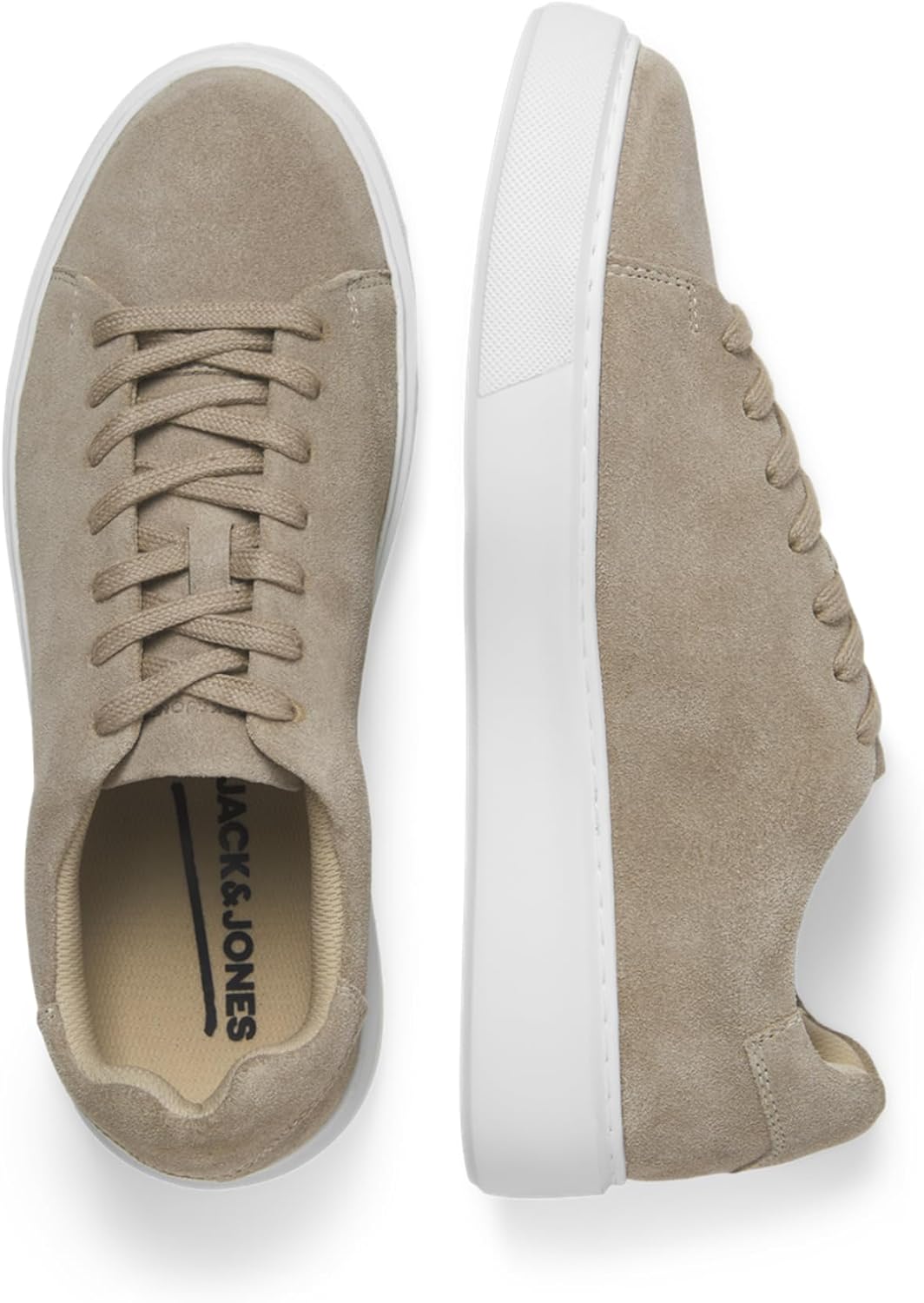Мужские кожаные кроссовки JACK JONES Smart Casual Jfwstockholm Ln Jack & Jones, Plaza Taupe — фото 2
