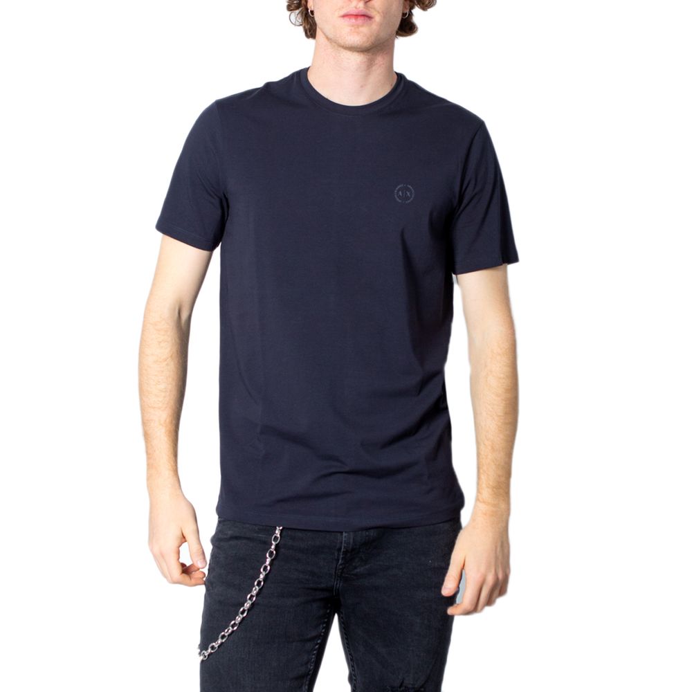 

Синяя хлопковая футболка Armani Exchange