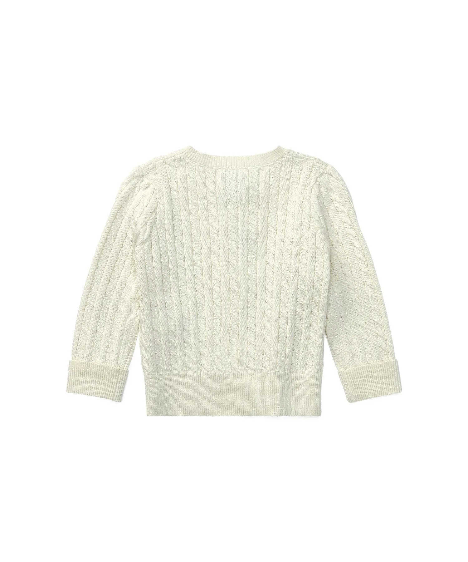 Детский хлопковый кардиган крупной вязки Polo Ralph Lauren, 101 Natural — фото 2
