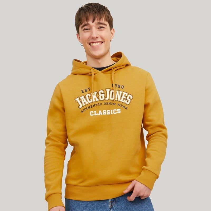 

Мужская толстовка с логотипом Sweat ηood 2 Jack & Jones, желтый