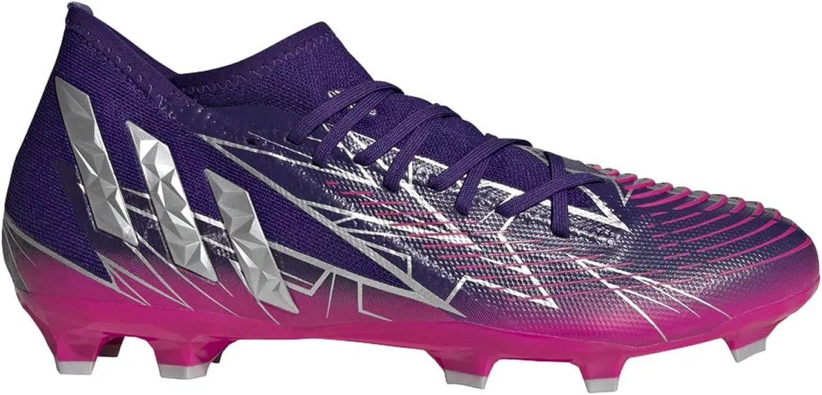 Футбольные бутсы Adidas Predator Edge.3 для твердого грунта, мужские, фиолетовый/металлик/розовый — фото 3