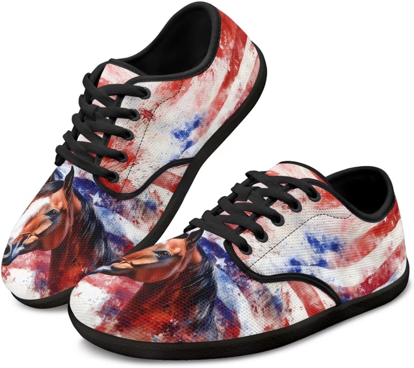

Мужские походные кроссовки Jeiento с американским флагом, широким носком и нескользящей подошвой, модель Patriots, Usa Flag Horse