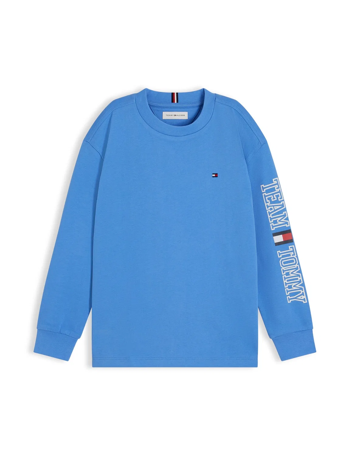 Рубашка Tommy Hilfiger с длинным рукавом и логотипом, светло-голубая