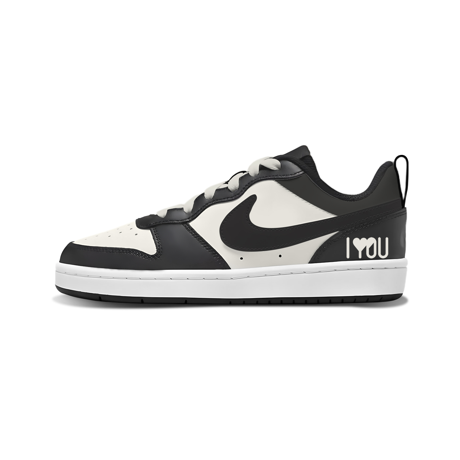 

Nike Court Borough Spade Heart Seven устойчивые к истиранию низкие скейтборд кроссовки black white детские