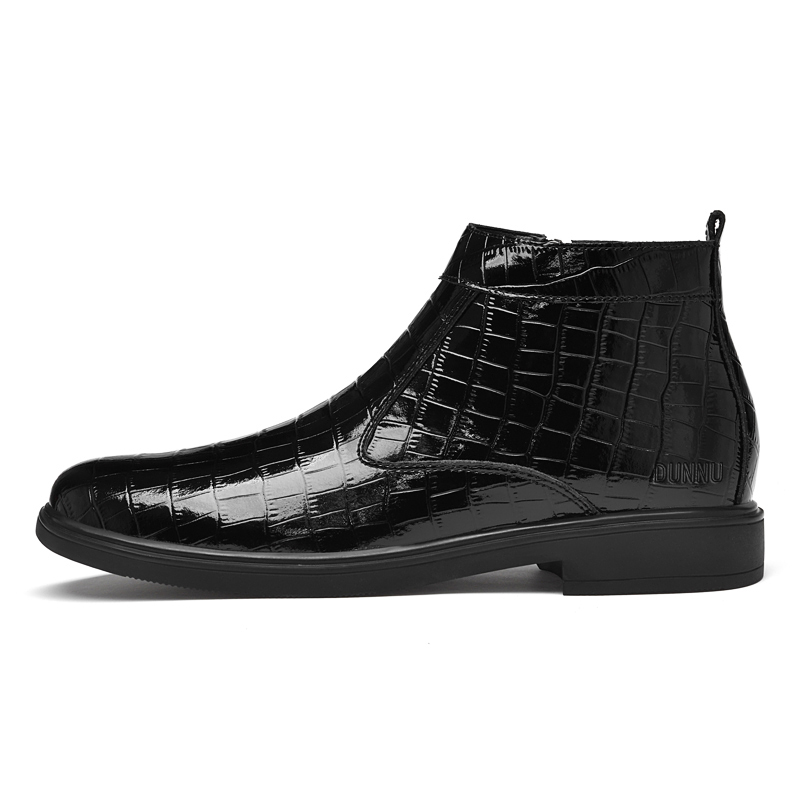 

Dunnu Мужские черные зимние ботинки на шнуровке с меховой подкладкой, цвет Black Fleece-Lined