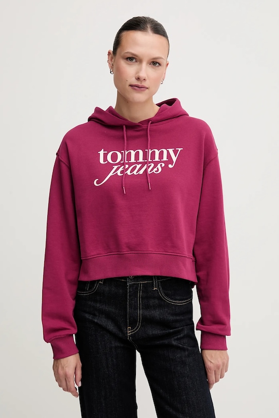 

Хлопковая толстовка Tommy Jeans, розовый