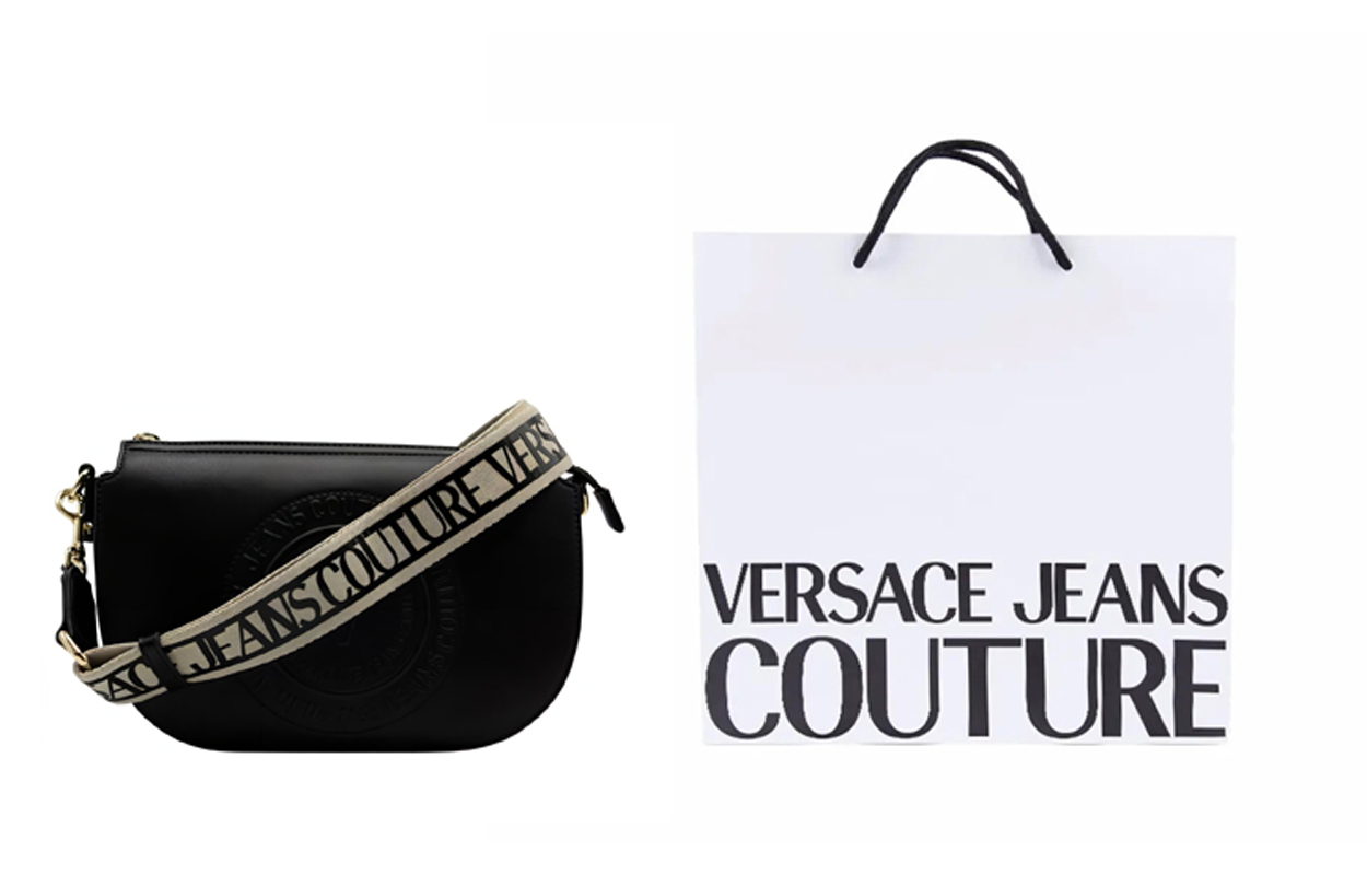 

VERSACE JEANS COUTURE Полиэстеровая сумка через плечо женская черная