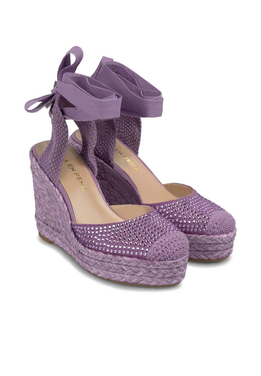 Босоножки на платформе CON PUNTERA REDONDEADA Y CIERRE CON CORDONES - High heels Alma en Pena, фиолетовый — фото 3