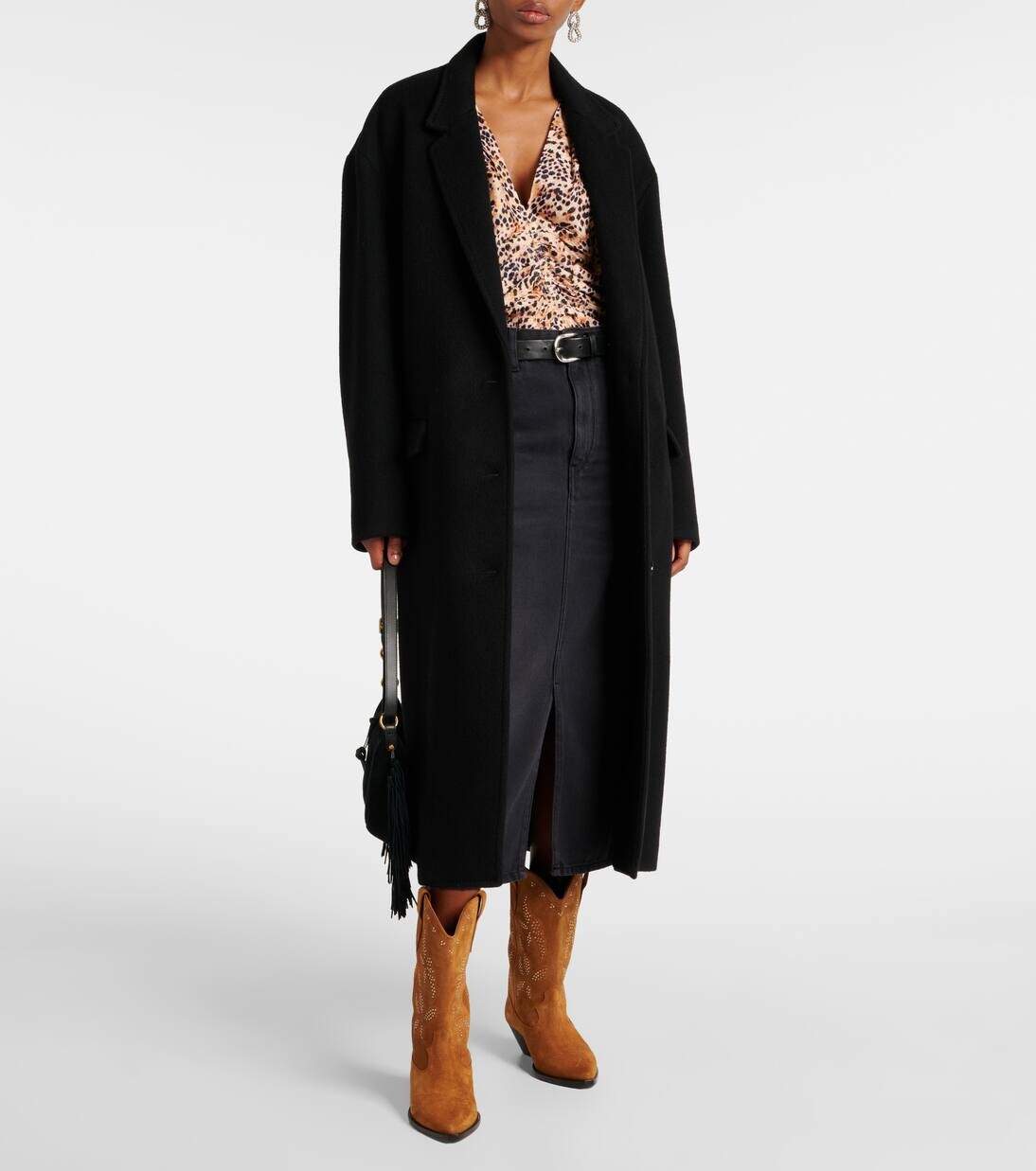 Замшевые ковбойские сапоги Duerto с заклепками Isabel Marant, цвет cognac/gold — фото 2