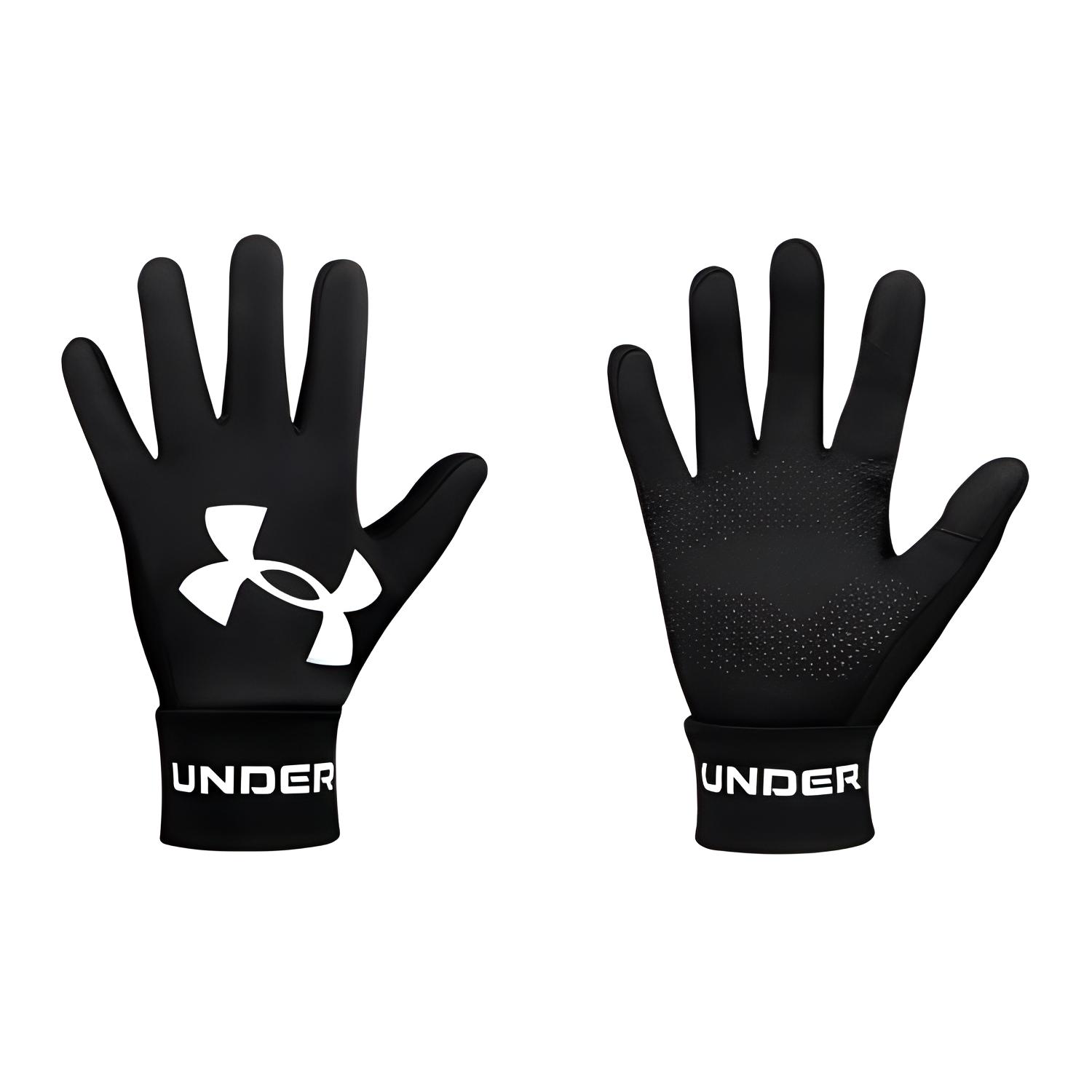 

Унисекс спортивные перчатки из полиамида черно-серые Under Armour