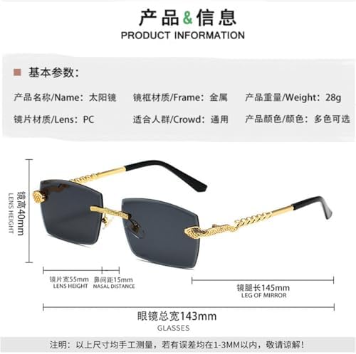 

Новые солнцезащитные очки Polygon без оправы для женщин, ретро-стиль с змеиным узором, прозрачные очки для мужчин, защита от УФ-излучения UV400 (2027-2023) MTZJH, Gray Pink