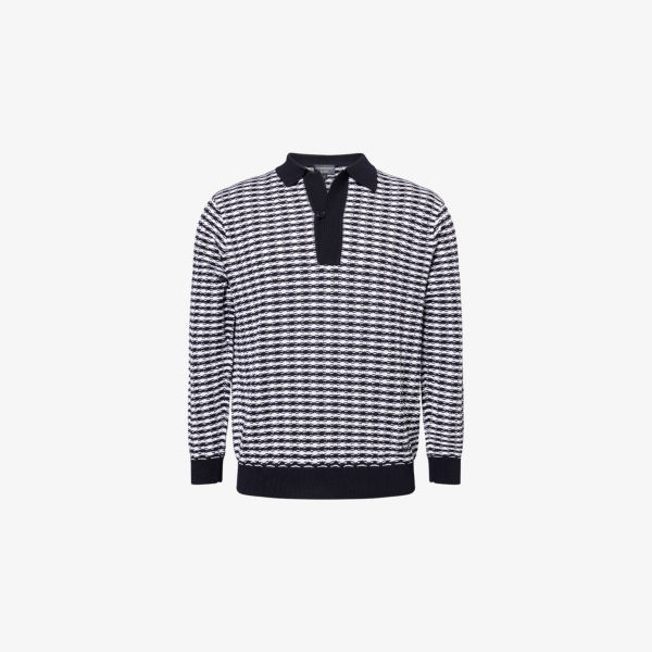 

Вязаный шерстяной джемпер с фактурным узором Emporio Armani, мультиколор
