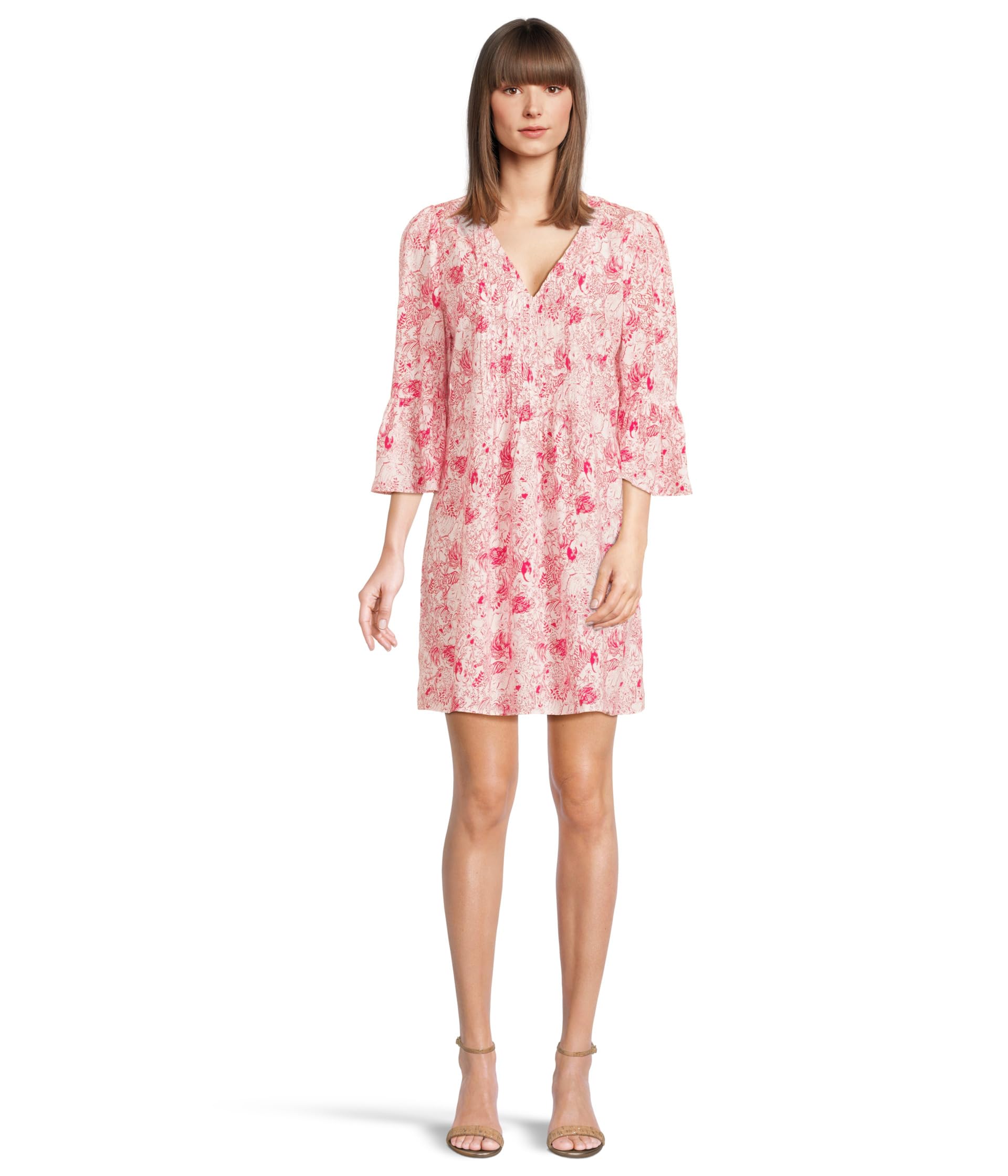 

Платье Lilly Pulitzer Danika 3/4, цвет Raspberry Rouge Animal Magnetism