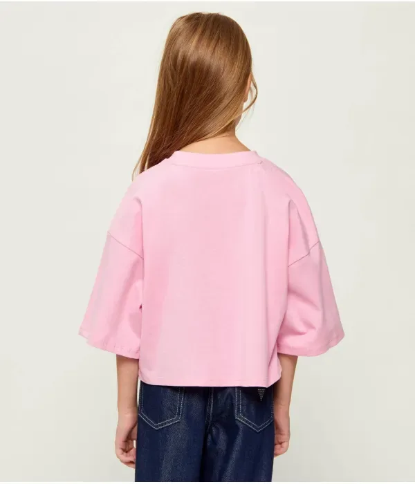 Футболка cropped fit Guess, розовый — фото 3