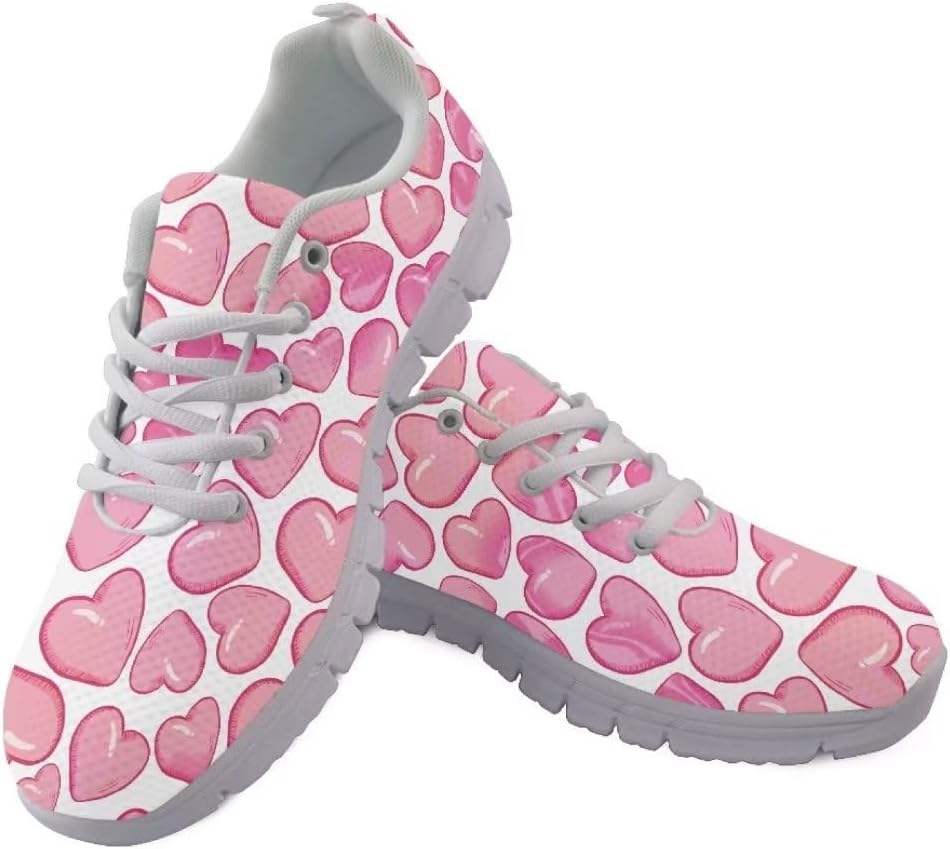 

Кроссовки Jeiento Non Slip на День святого Валентина для женщин и мужчин, сетчатые теннисные кроссовки, подарок на День святого Валентина для девушек, женские кроссовки для прогулок и бега, розовый