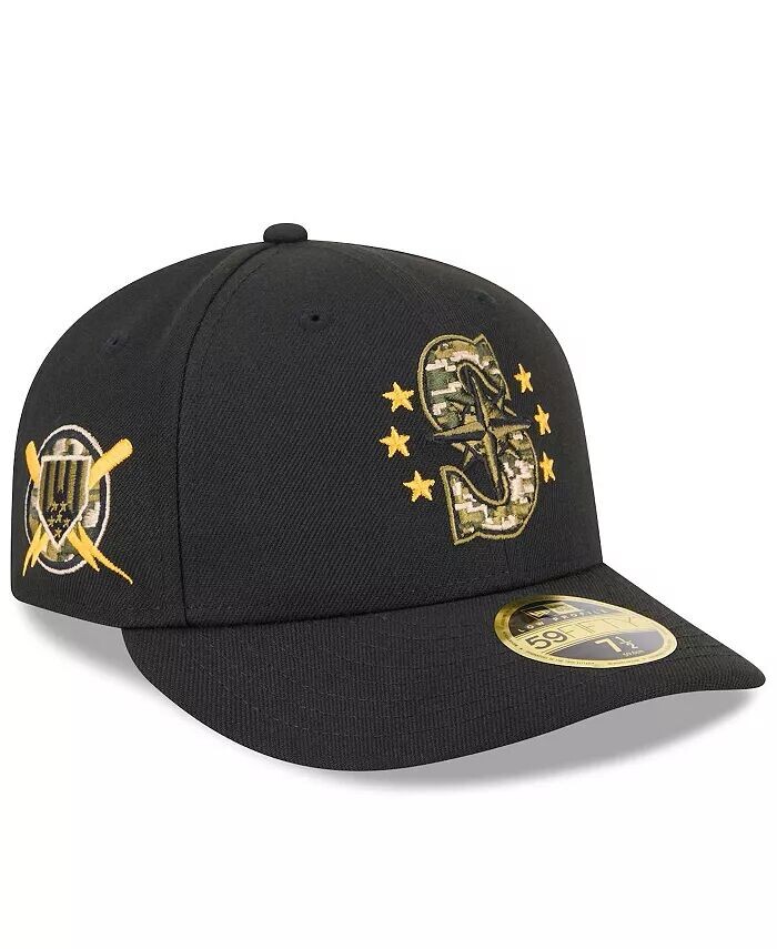 

Мужская черная кепка Seattle Mariners 2024 года ко Дню вооруженных сил с низким профилем 59FIFTY New Era
