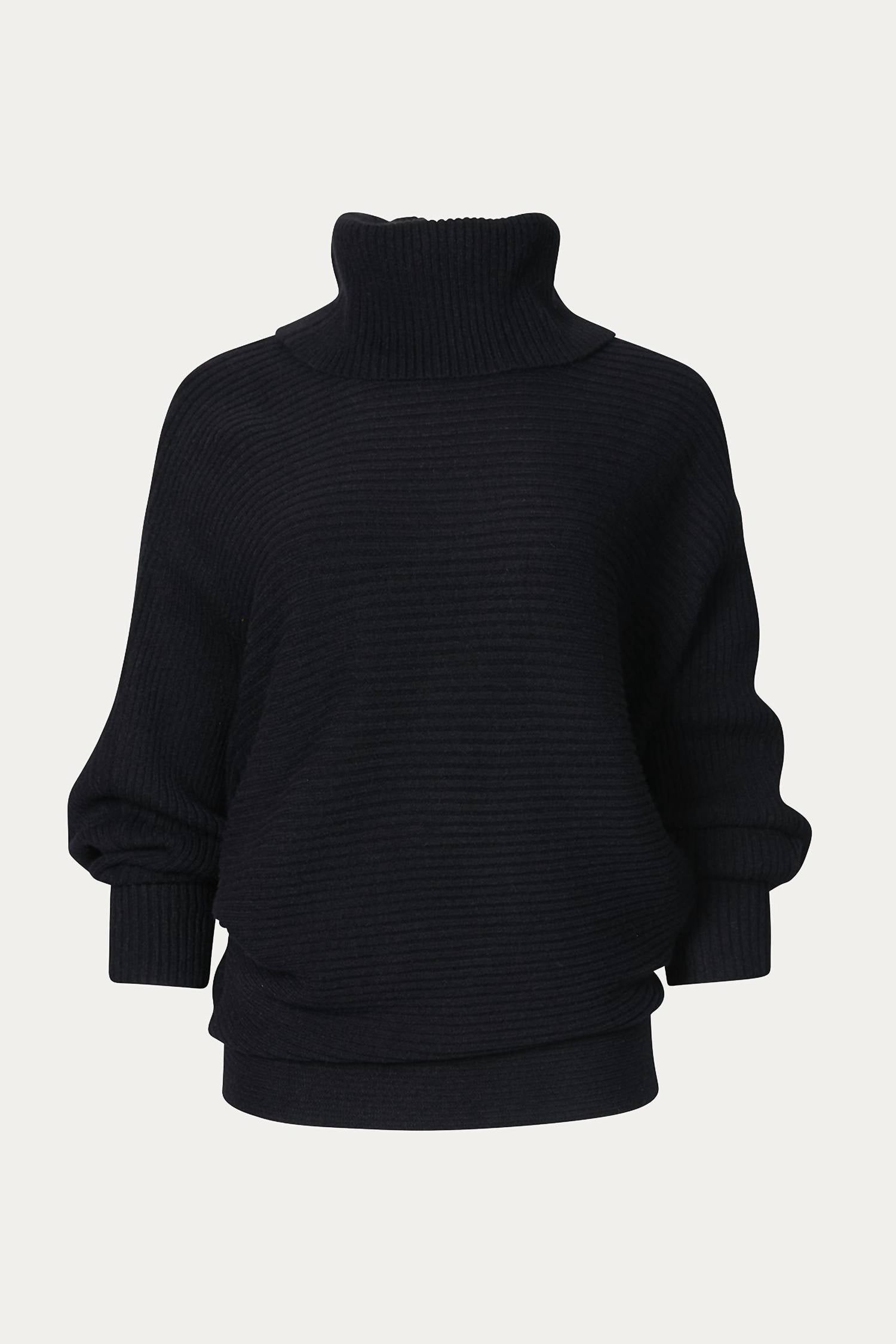 

Водолазка свободного кроя из трикотажного полотна черного цвета Melody Fashion