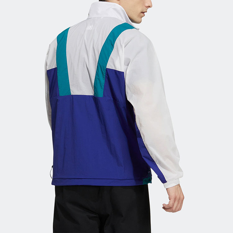 Куртка St Ltwind Wvjk мужская синяя с белой надписью Adidas Originals, сине-белая — фото 4