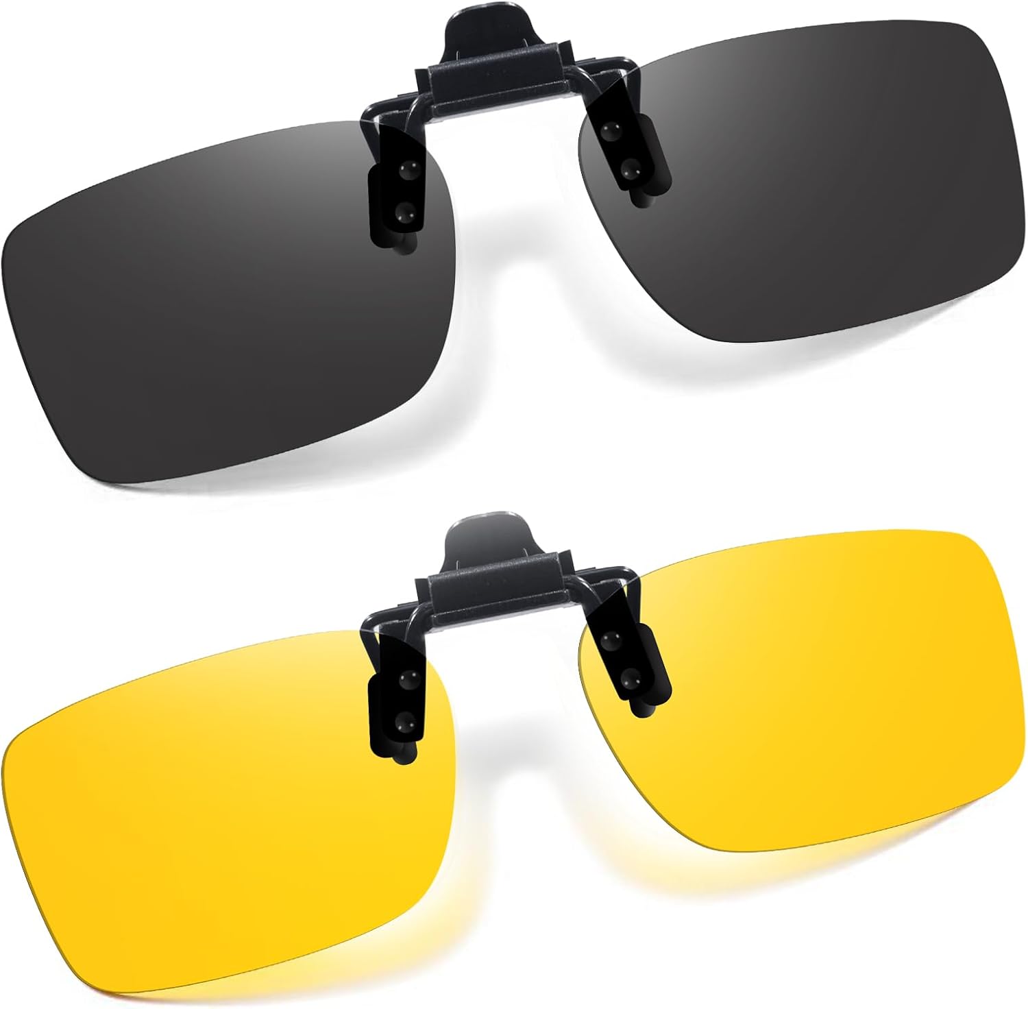 

VIEWBETTER 2 шт. накладные очки для дневного и ночного видения для вождения, поляризованные, с антибликовым покрытием, откидные солнцезащитные очки, A801 Day & Night - 2pcs