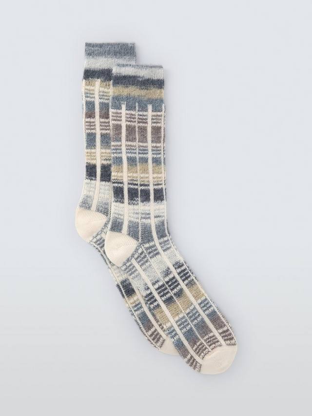 

Носки из смеси хлопка и мохера Made in Italy John Lewis, Grey Check