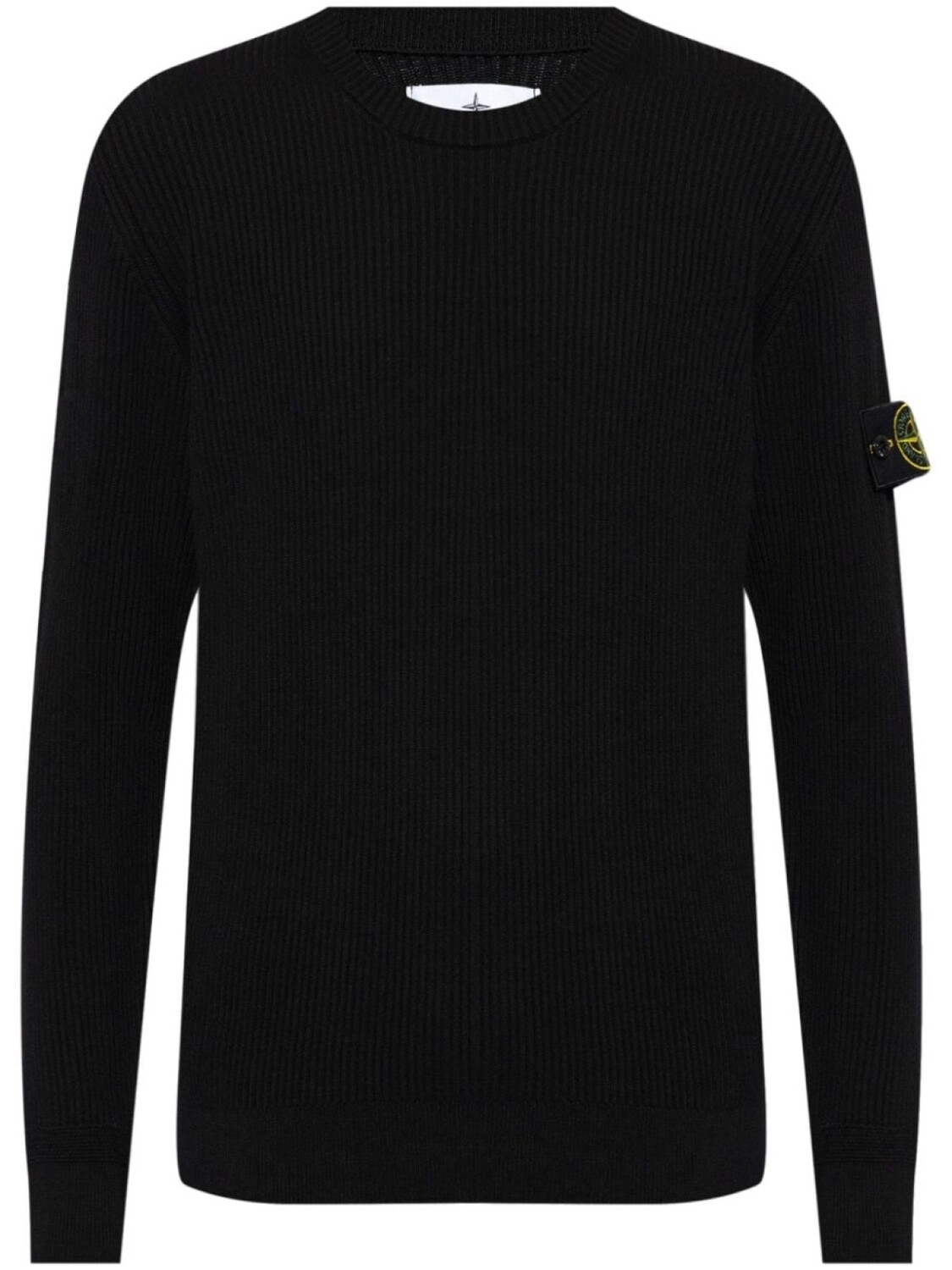 Stone Island шерстяной джемпер с рисунком компаса, черный