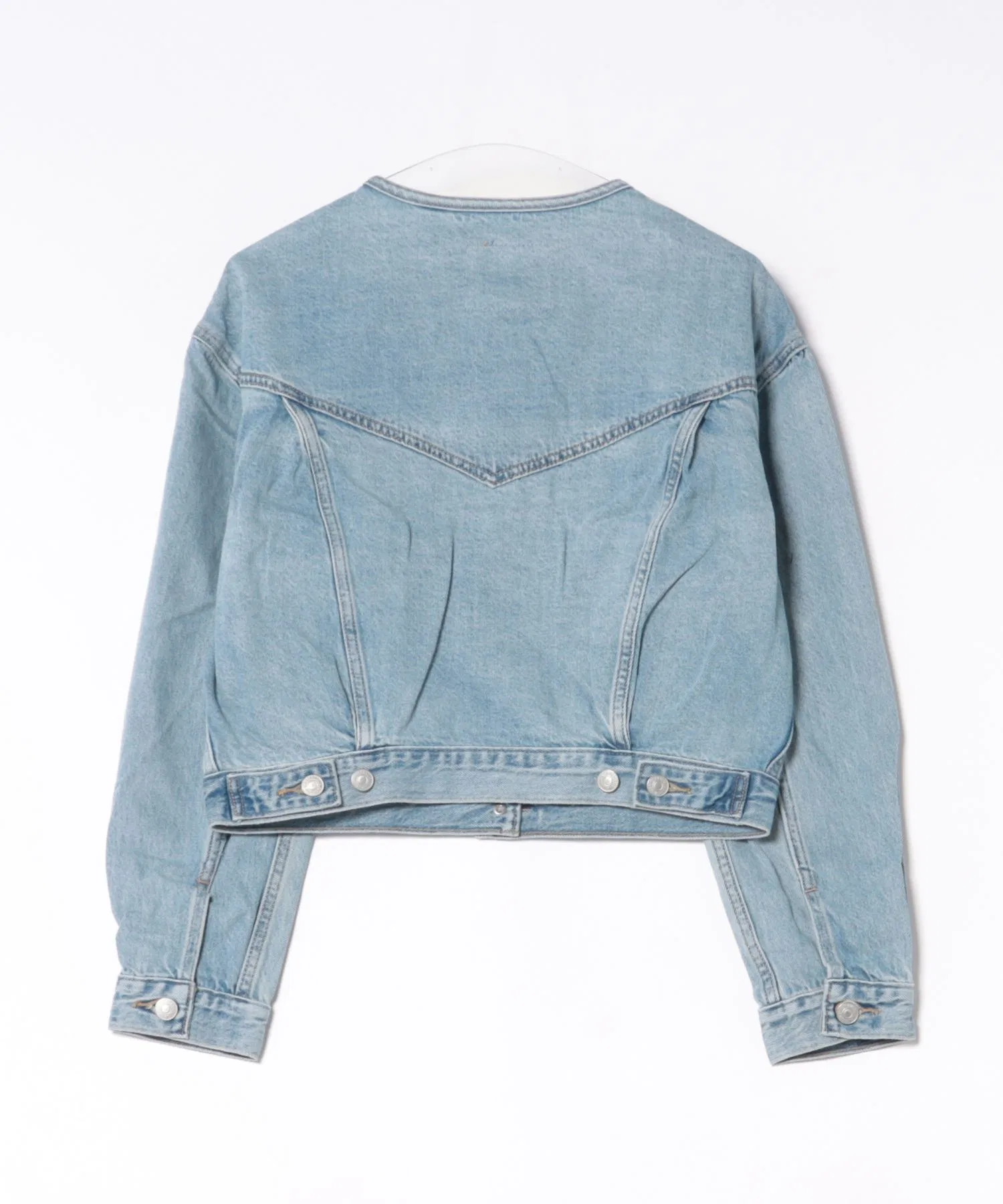 Джинсовая куртка Levi's без воротника, укороченная, в стиле 90-х, для дальнобойщиков. — фото 2